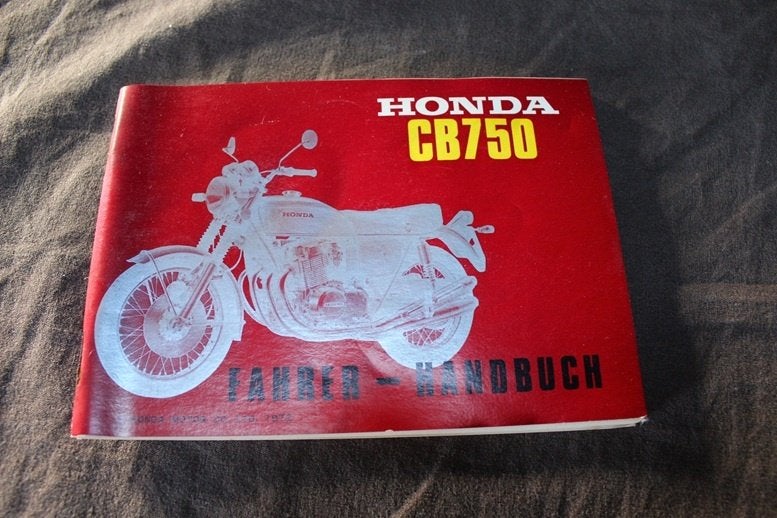 Honda CB750 1972 K2 motorrad fahrer handbuch CB750 SOHC, Ophalen of Verzenden, Honda