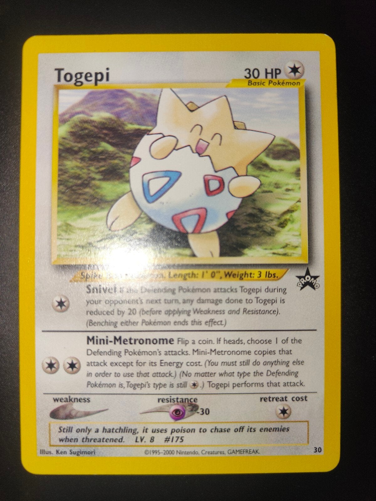 Togepi Black Star Promo 30 Pokémon Kaart, Ophalen of Verzenden, Gebruikt, Losse kaart