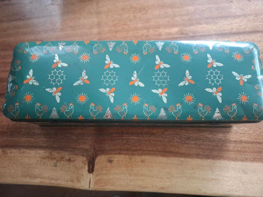 Vintage peperkoektrommel  25 jaar sparen 1932/1957, Verzamelen, Supermarktacties, Ophalen of Verzenden