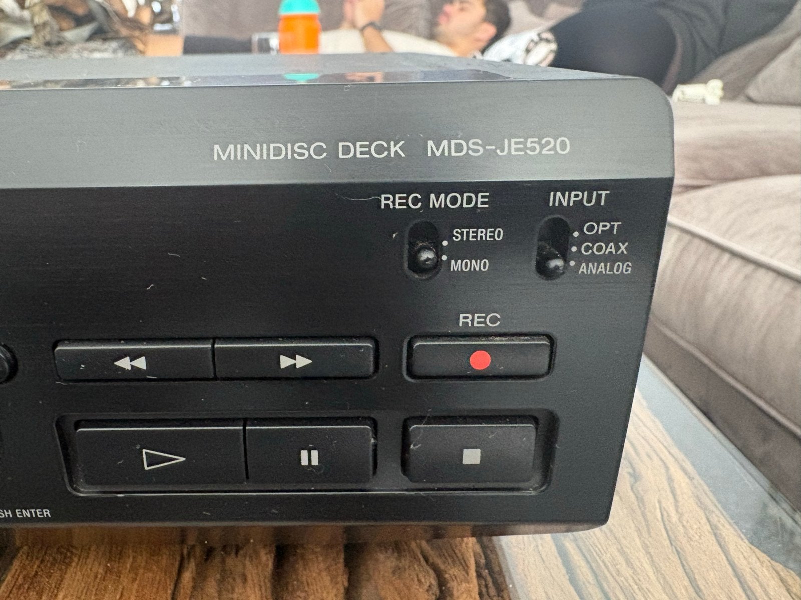 Sony MiniDisc Deck MDS-JE520 met afstandsbediening en discs, Ophalen, Zo goed als nieuw