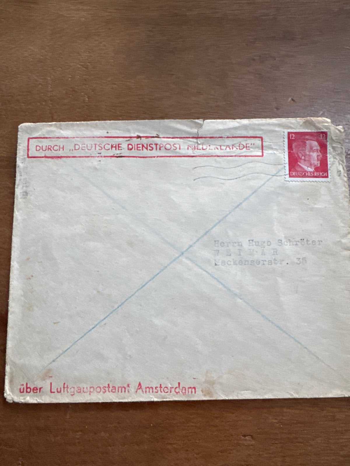 Zeldzame Duitse Dienstpost Nederland envelop WOII, Ophalen of Verzenden, Duitsland