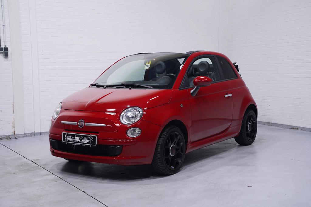 Fiat 500S 1.2 Airco Schuifdak PDC Achter Stoelverwarming, Auto's, Fiat, Gebruikt, 4 cilinders, Cabriolet, Leder en Stof