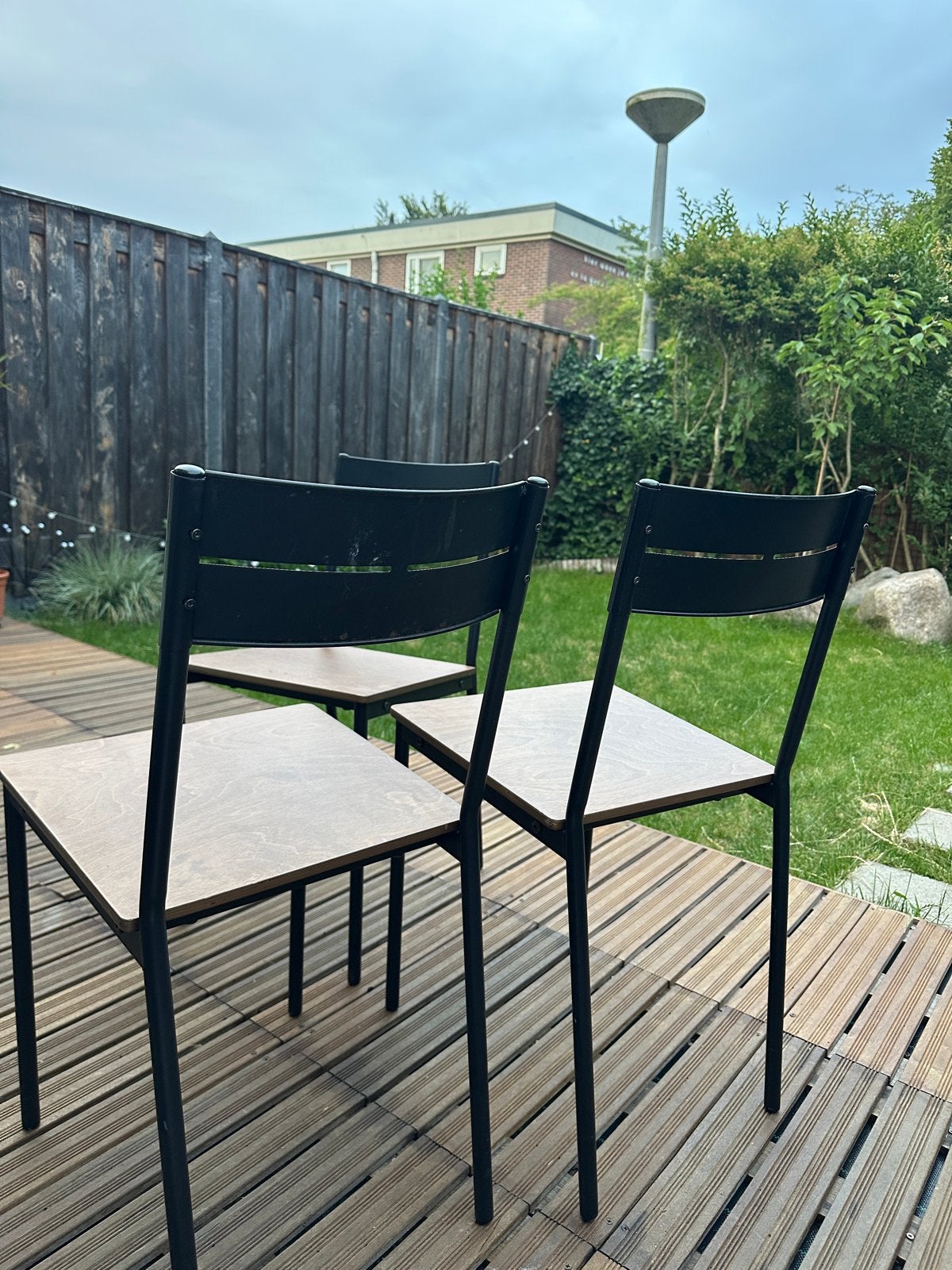 IKEA BUSLÄTT stoel (x4) - Zwart/Hout, Huis en Inrichting, Stoelen, Gebruikt, Drie, Zwart, Ophalen of Verzenden
