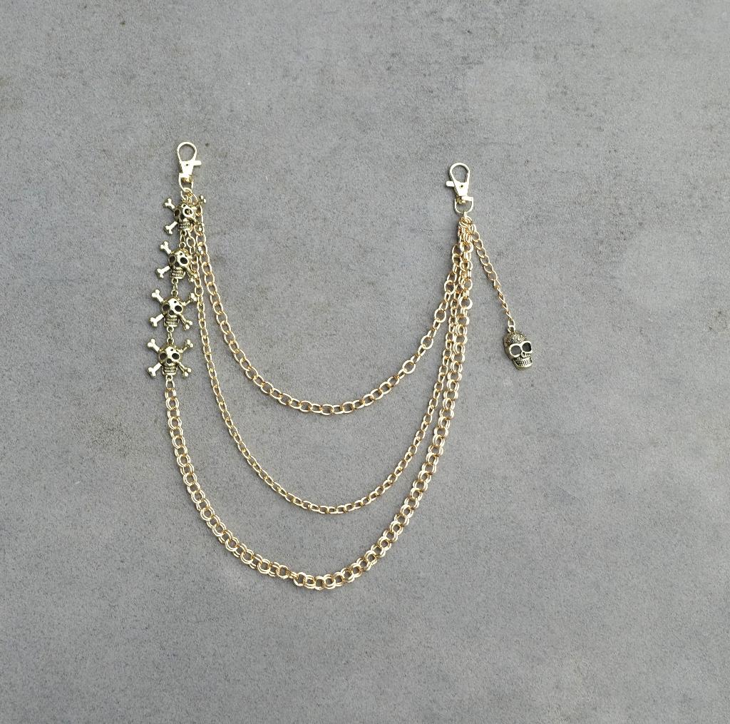 punk broekketting / handtas versiering nr. 40 - ongebruikt, Ophalen of Verzenden, Nieuw, Zilver, Overige materialen