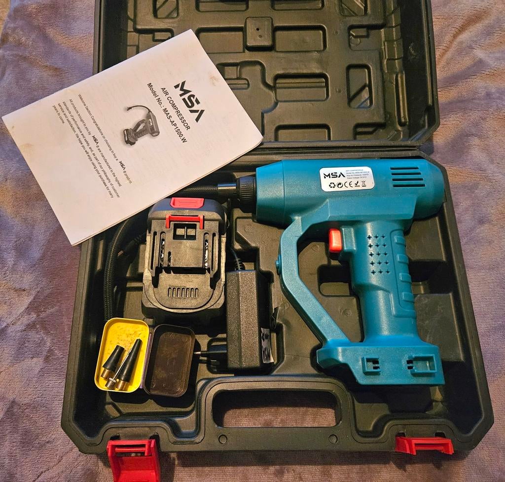 MSA Accu Hand Compressor - Draagbaar en Krachtig, Doe-het-zelf en Verbouw, Compressors, Ophalen of Verzenden, Zo goed als nieuw