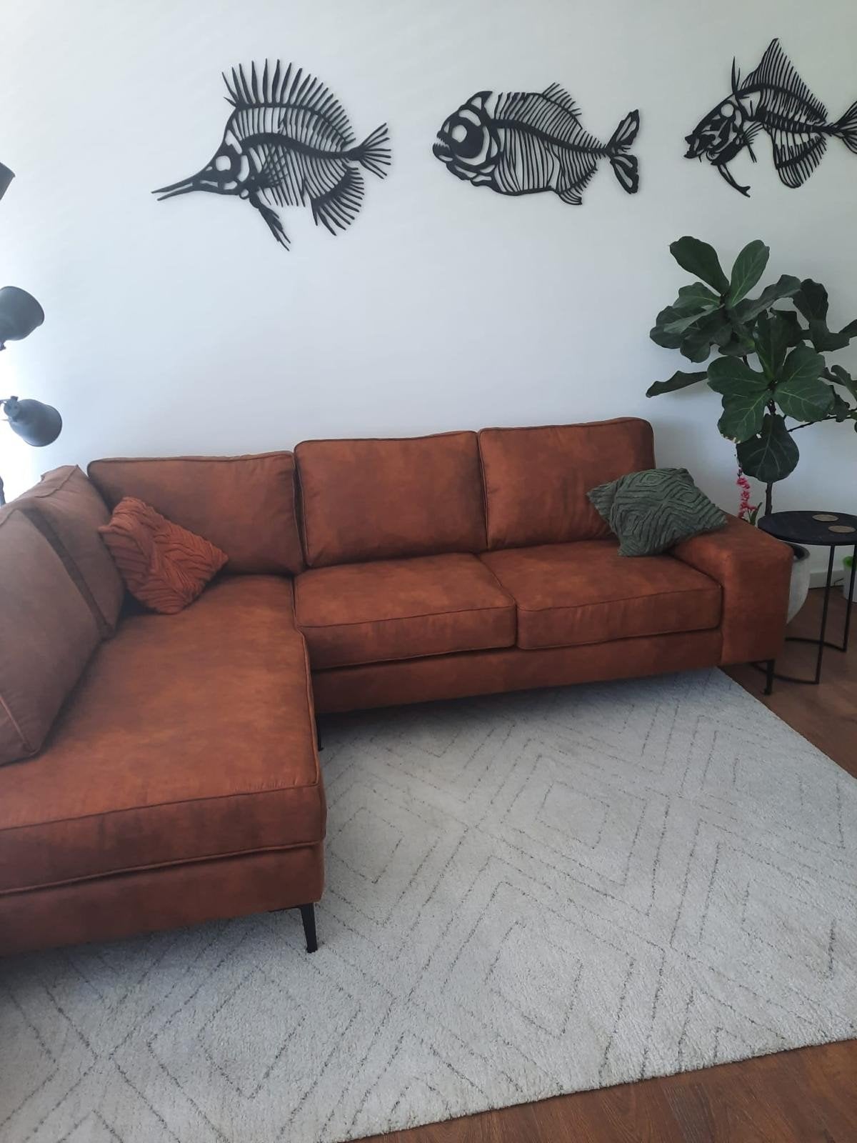 Set van 3 metalen vis wanddecoraties, Ophalen, Metaal, Wandsculptuur, Zwart