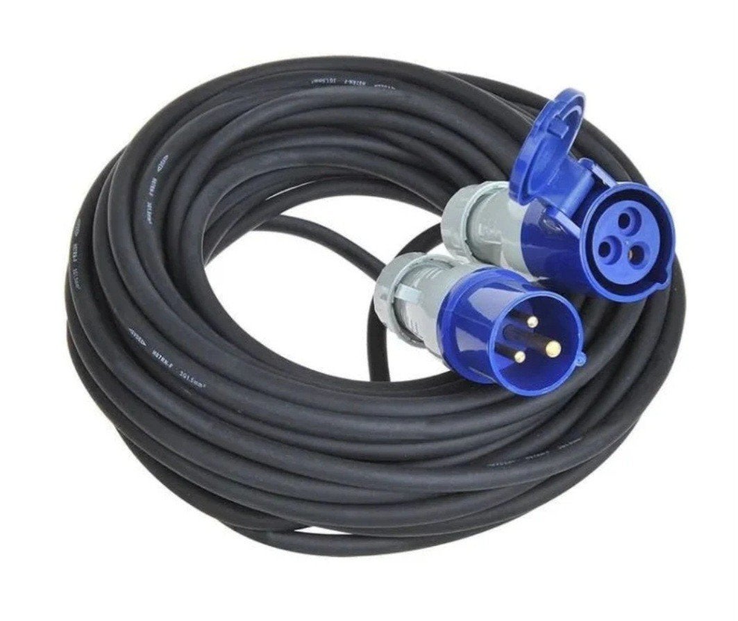 Camping Verlengkabel 50m - 230V, 16A, IP44, 3-polig Zwart, Caravans en Kamperen, Ophalen of Verzenden