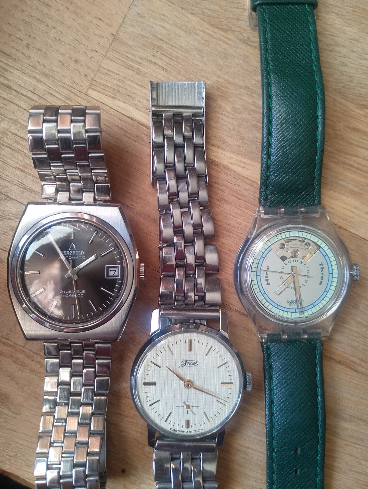 Vintage horloge Herzfeld, Swatch, ZIM, Sieraden, Tassen en Uiterlijk, Horloges | Antiek, Ophalen of Verzenden, Staal, Overige merken