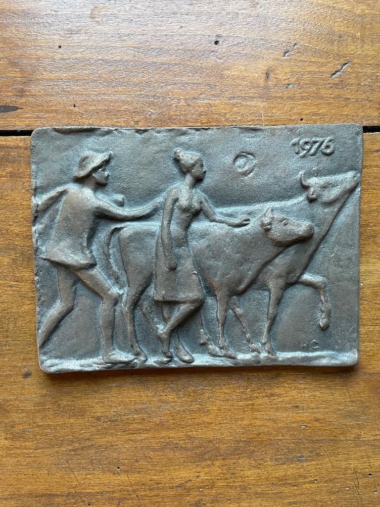 Budurus gietijzeren plaquette 1976 Vee, Ophalen of Verzenden