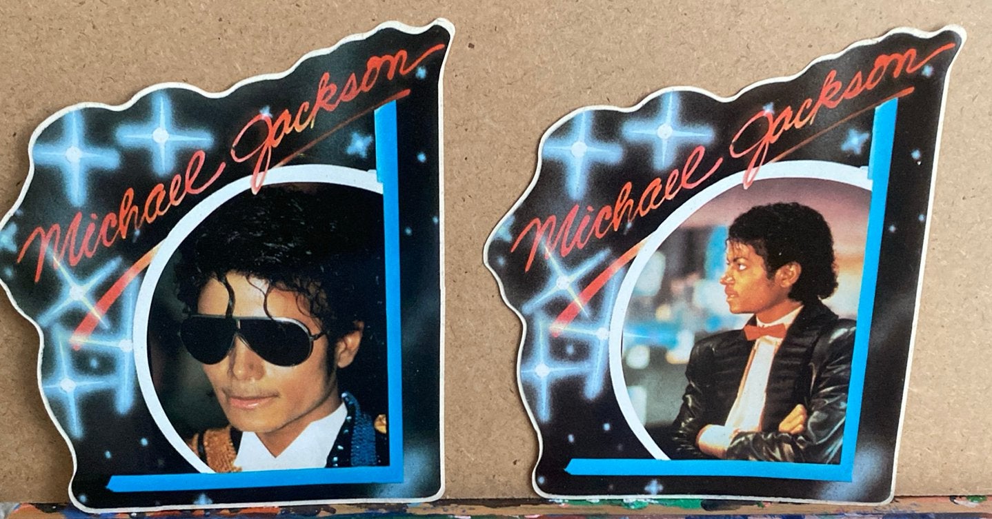 2 stickers 10 x 9 cm Michael Jackson, Verzamelen, Ophalen, Nieuw