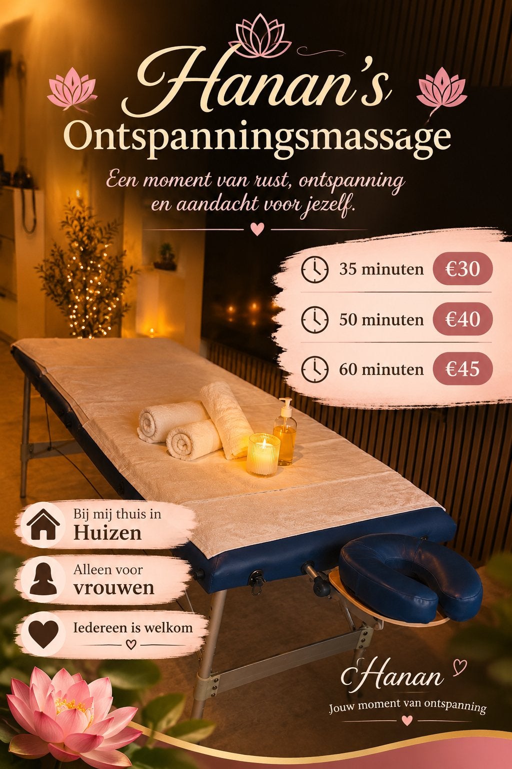 Ontspanningsmassage, Eén persoon