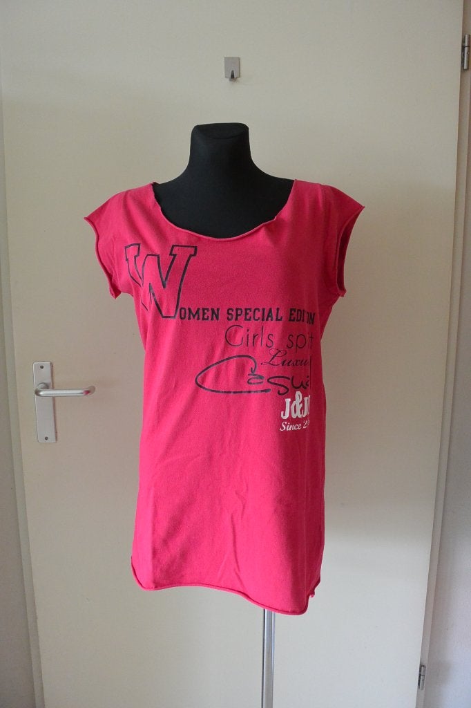 In-Joy shirt top L fuchsia roze, Maat 38/40 (M), Ophalen of Verzenden, Zo goed als nieuw, Korte mouw
