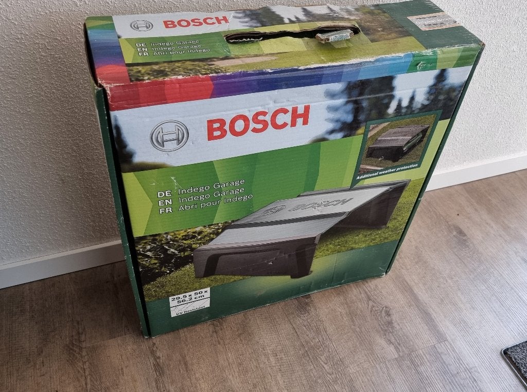 Bosch robotmaaier Indego Garage/Overkapping/Huisje  Nieuw, Ophalen of Verzenden, Nieuw, Minder dan 20 cm, Bosch indego