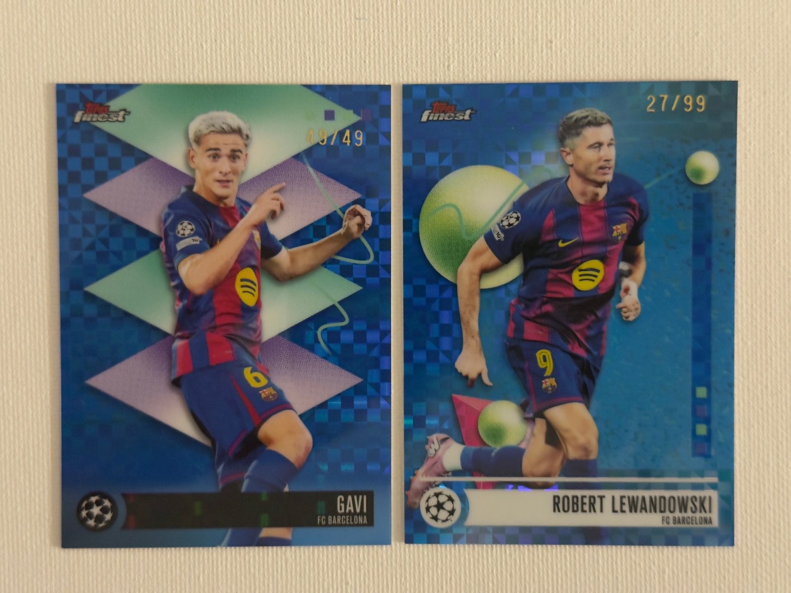 Lewandowski /99 & Gavi /49 | Fc Barcelona | Topps Finest, Ophalen of Verzenden, Nieuw
