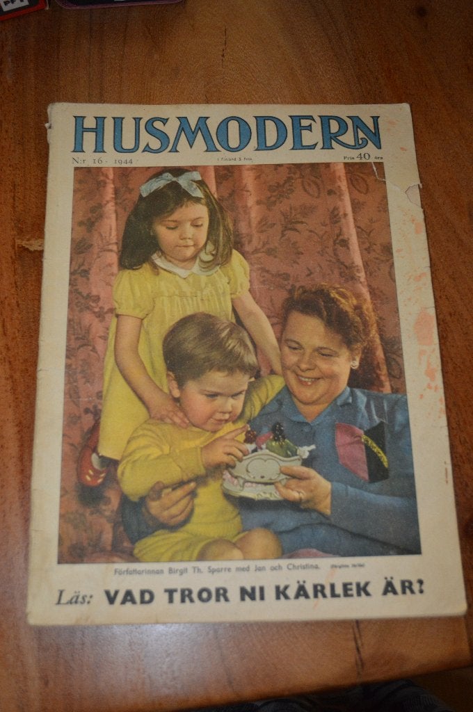 1944 nr16  leuk origineel Zweeds tijdschrift HUSMODERN, Ophalen of Verzenden, Gelezen, Damesbladen