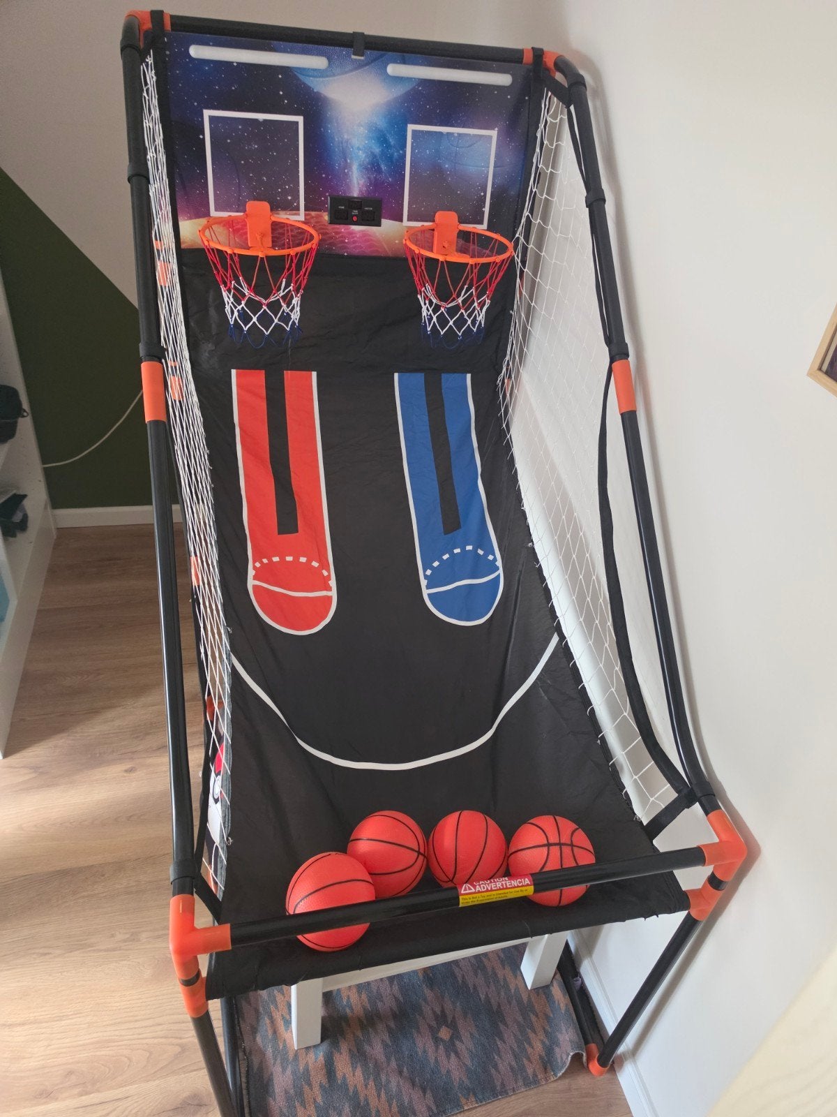 Arcade Basketbalspel met LED en 4 ballen - Zo goed als nieuw, Ophalen, Zo goed als nieuw
