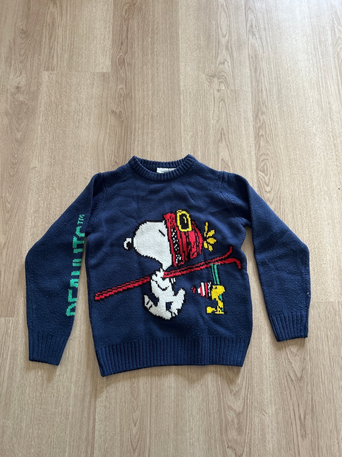 Snoopy Peanuts trui - Blauw gebreide kinder trui, Ophalen of Verzenden, Gebruikt, Jongen of Meisje