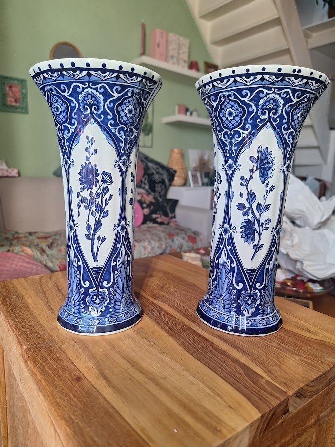 3-delig Delfts Blauw Kaststel Boch / Royal Sphinx (Foo Dog), Ophalen