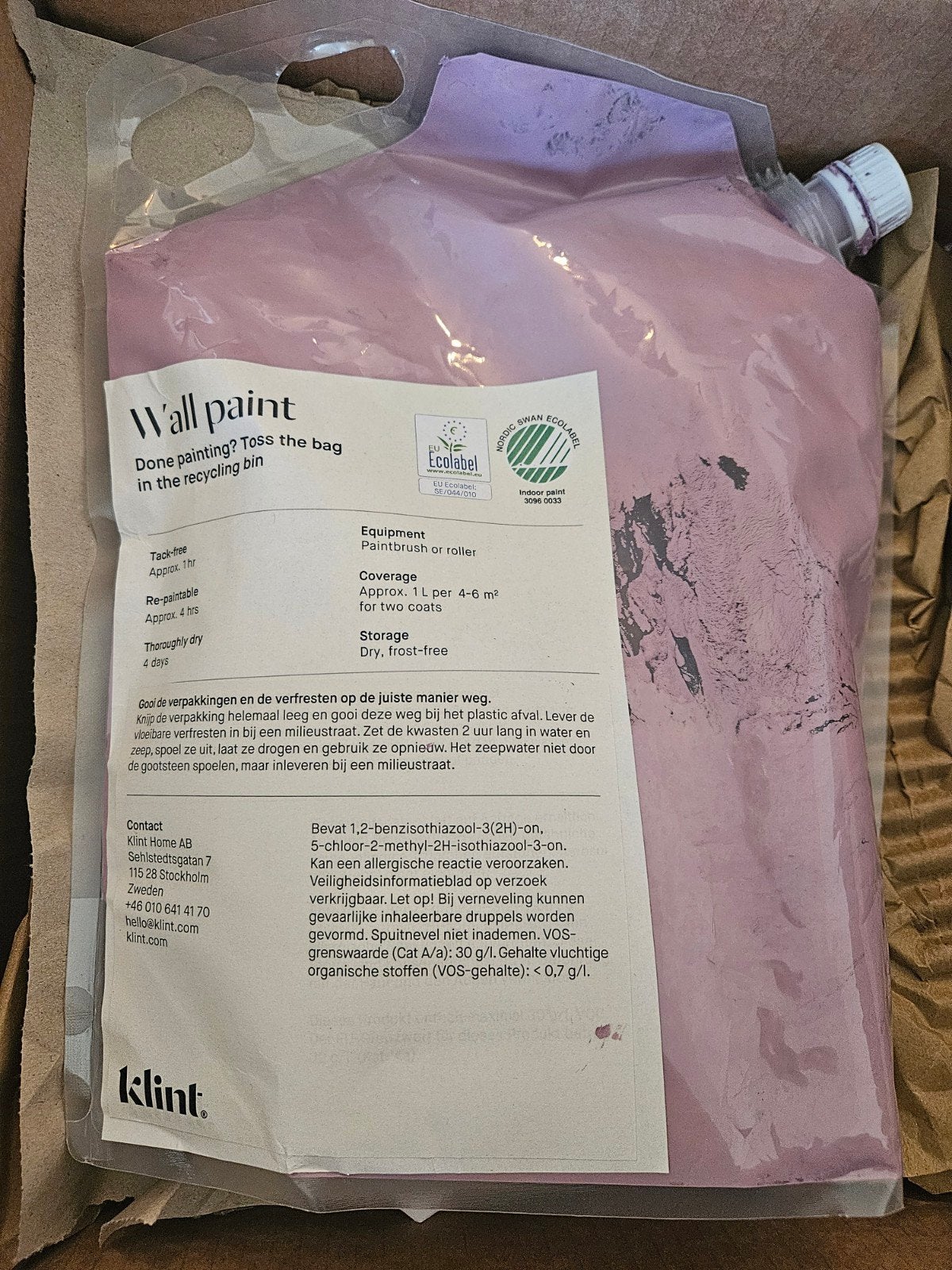 Klint muurverf mauve 93, Ophalen of Verzenden