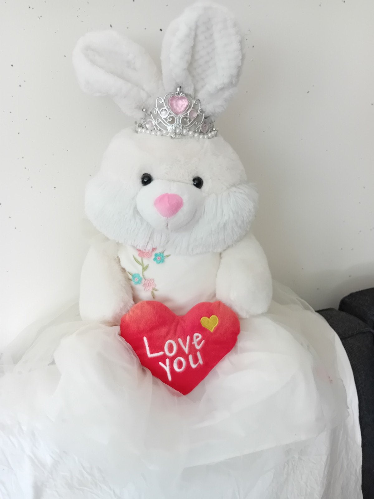 Leuke Prinsesteddy konijn met rode love hartje, Ophalen, Zo goed als nieuw, Beer, Middelgroot (20 tot 80 cm)