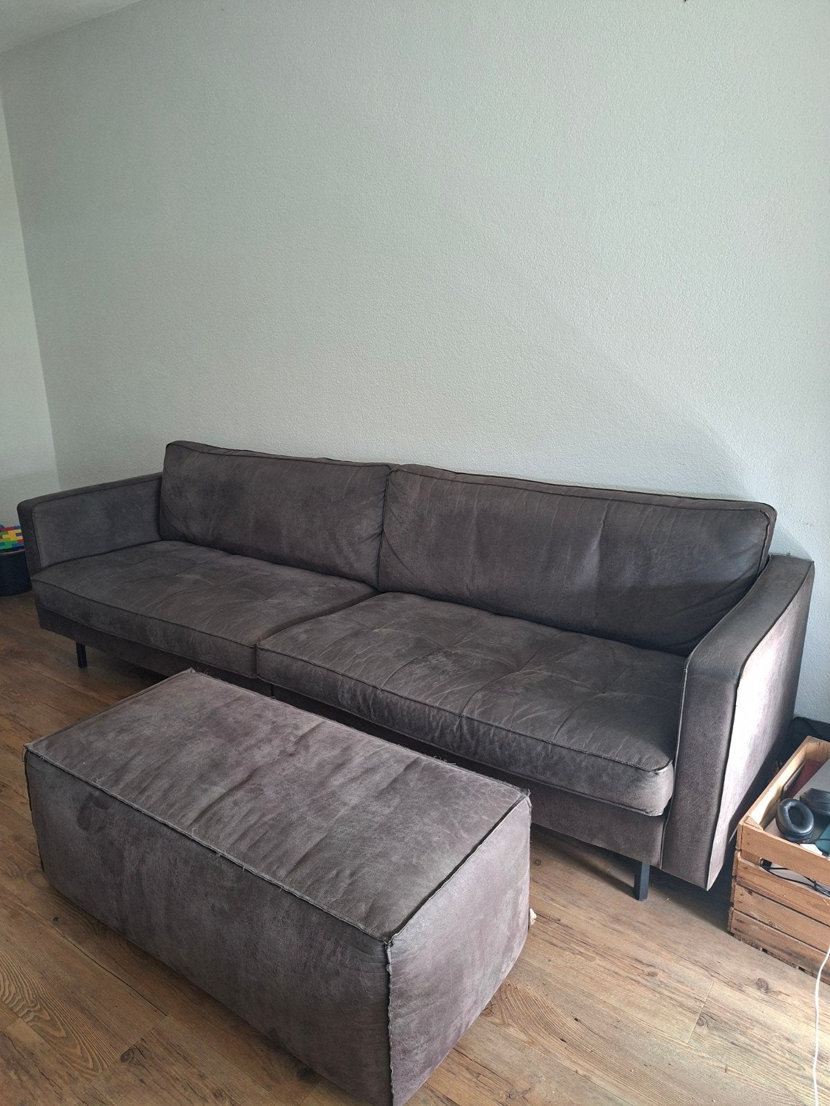 Be Pure Home bank met hocker - Gebruikt, Huis en Inrichting, Ophalen, 250 tot 300 cm, Gebruikt, 75 tot 100 cm