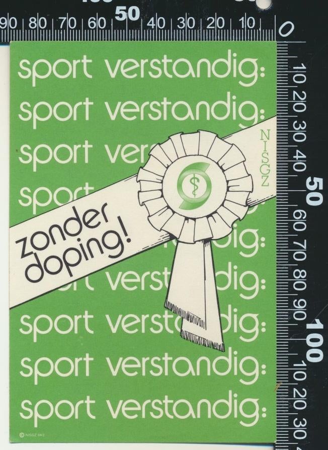 Sticker: NISGZ - Sport verstandig zonder doping, Ophalen of Verzenden, Zo goed als nieuw, Sport