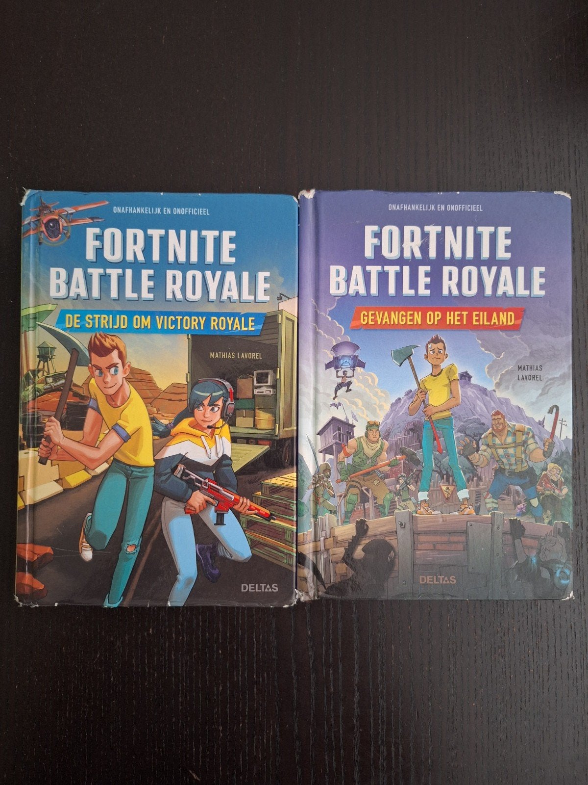 2 boeken Fortnite serie: eiland (1) & victory royale (2), Ophalen of Verzenden, Gelezen, Mathias Lavorel, Fictie