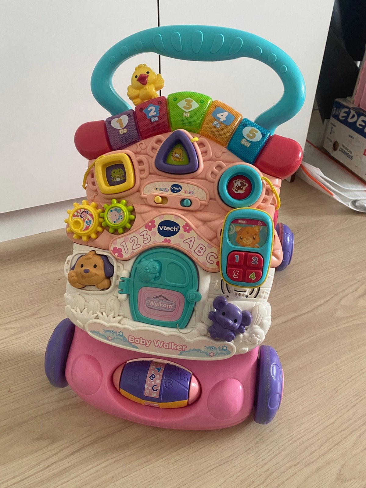 Vtech loopwagen roze, Kinderen en Baby's, Ophalen, Zo goed als nieuw, 6 maanden tot 2 jaar