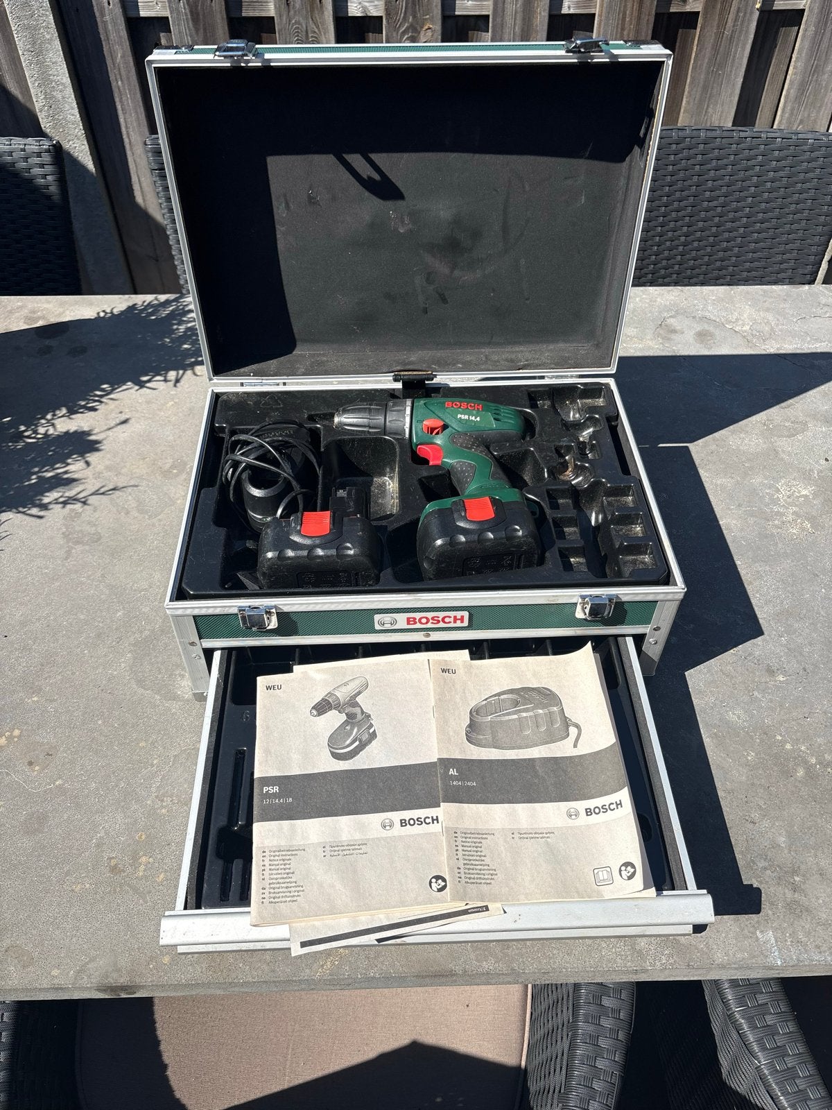 Bosch Schroefmachine PSR 14,4 LI-2 met koffer, Ophalen, Gebruikt, Variabele snelheid, Boor- en Schroefmachine