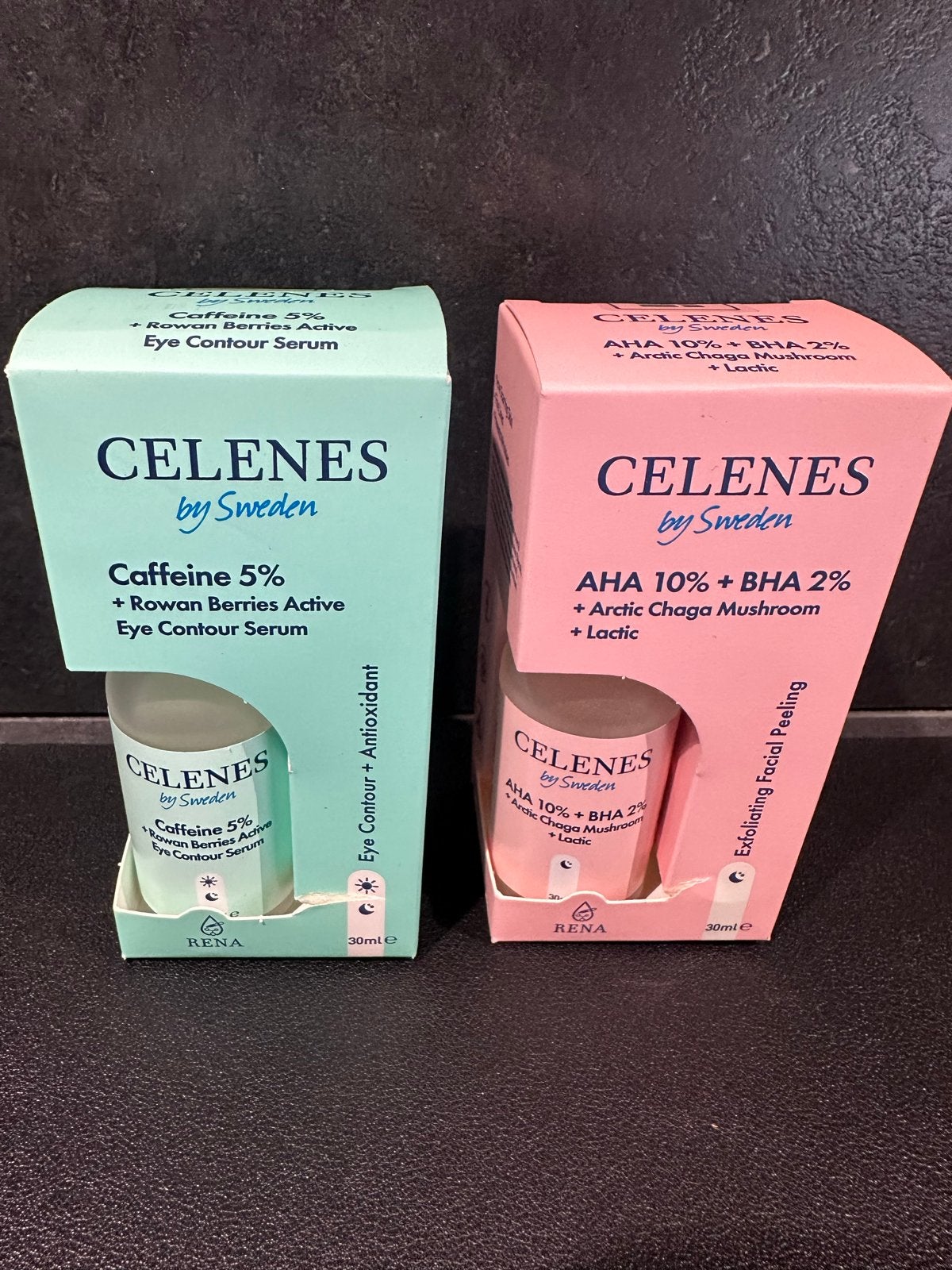 Celenes by Sweden Serum Duo: Oogcontour & Exfoliërende Peeli, Verzenden, Nieuw, Gehele gezicht, Verzorging