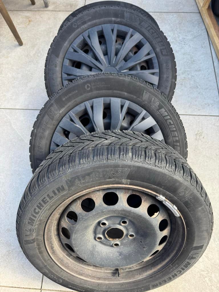 Michelin Alpin 6 winterbanden 205/55 R16 wielnaaf 61/2jx16h2, Ophalen, Gebruikt