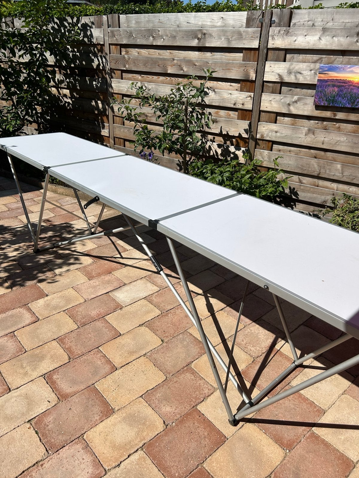 Inklapbare Tafel 3m x 60cm x 80cm, Tuin en Terras, Tuintafels, Ophalen, Gebruikt, Rechthoekig, Aluminium