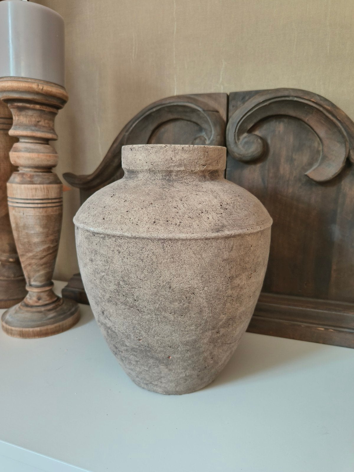 grijze kruik, 32 cm, Nieuw, Ophalen of Verzenden, Steen/keramiek