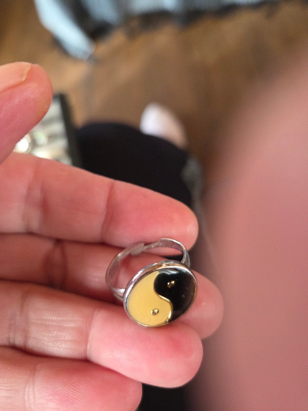 Nieuwe Verstelbare Yin Yang Ring Maat 17-19, Overige materialen, Nieuw, Ophalen of Verzenden, 17 tot 18
