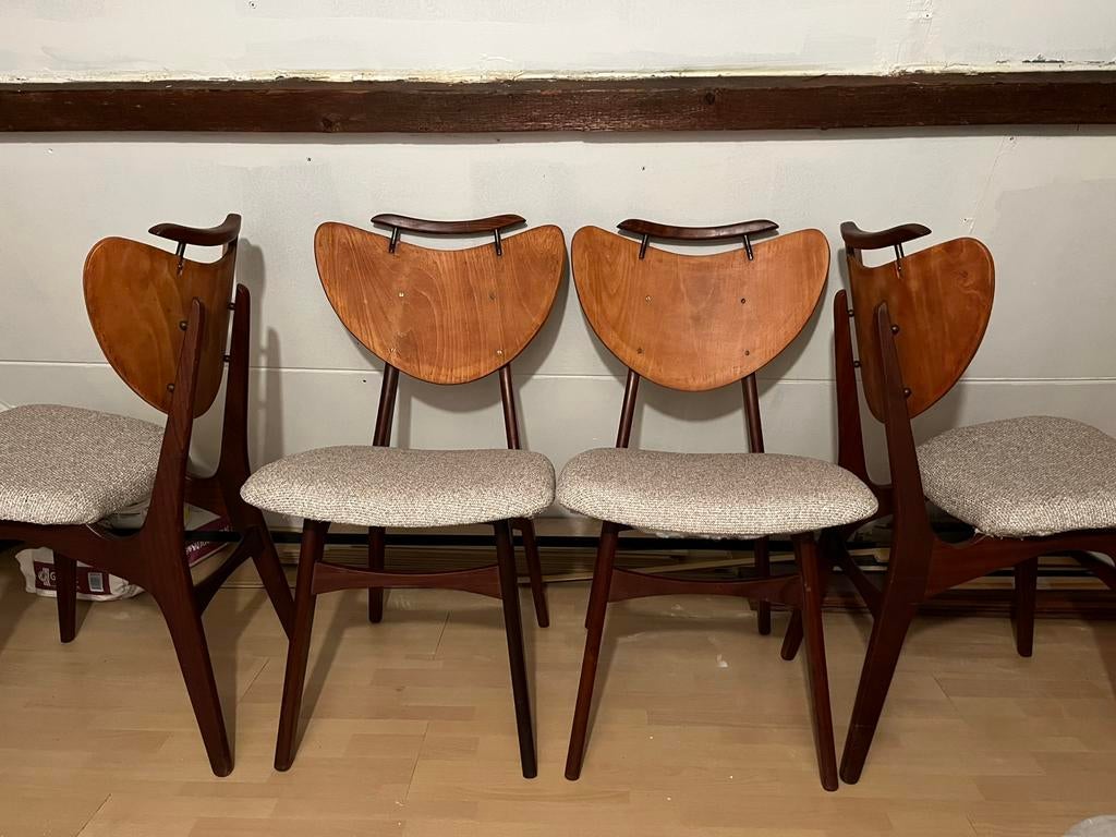 4 jaren 60 vintage desing Louis van Teeffelen stoelen, Huis en Inrichting, Stoelen, Ophalen, Gebruikt, Jaren 60, Overige kleuren