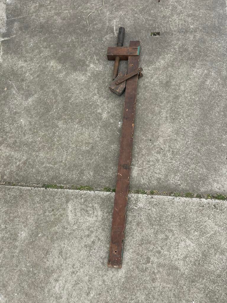 Antieke houten lijmklem - Vintage gereedschap, Ophalen of Verzenden