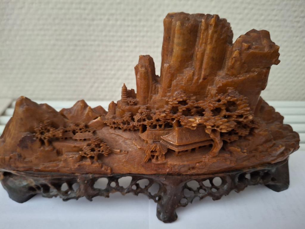 Uniek speksteen sculptuur: De Zeven Bergen, Ophalen of Verzenden