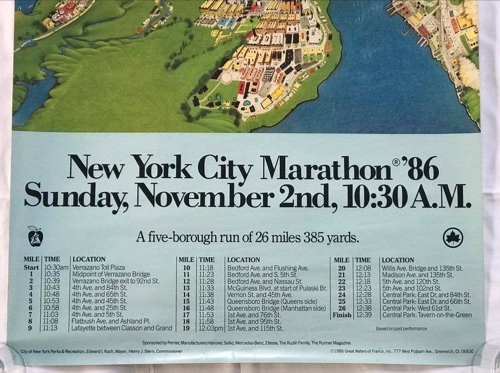 Poster PERRIER New York City Marathon 86 POSTER, Rechthoekig Staand, Ophalen of Verzenden, Zo goed als nieuw, Sport