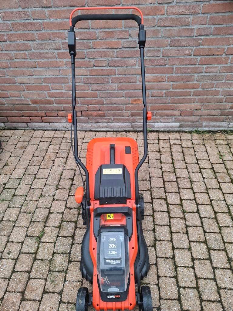 Powerplus Accu Grasmaaier 20V met Borstelloze Motor, Ophalen, Cirkelmaaier, Accu-grasmaaier, Zo goed als nieuw