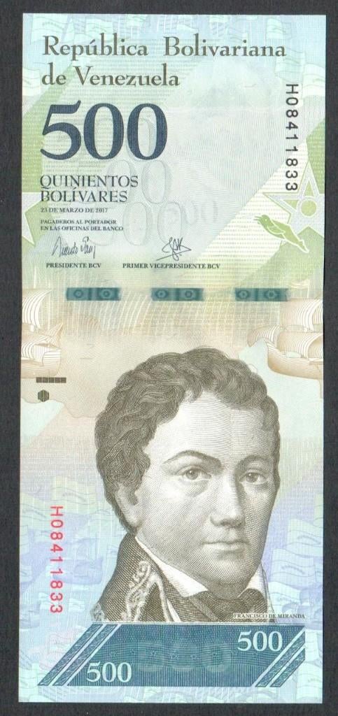 Bankbiljet - Venezuela 500 Bolivares 2017 - UNC., Ophalen of Verzenden, Zuid-Amerika, Los biljet