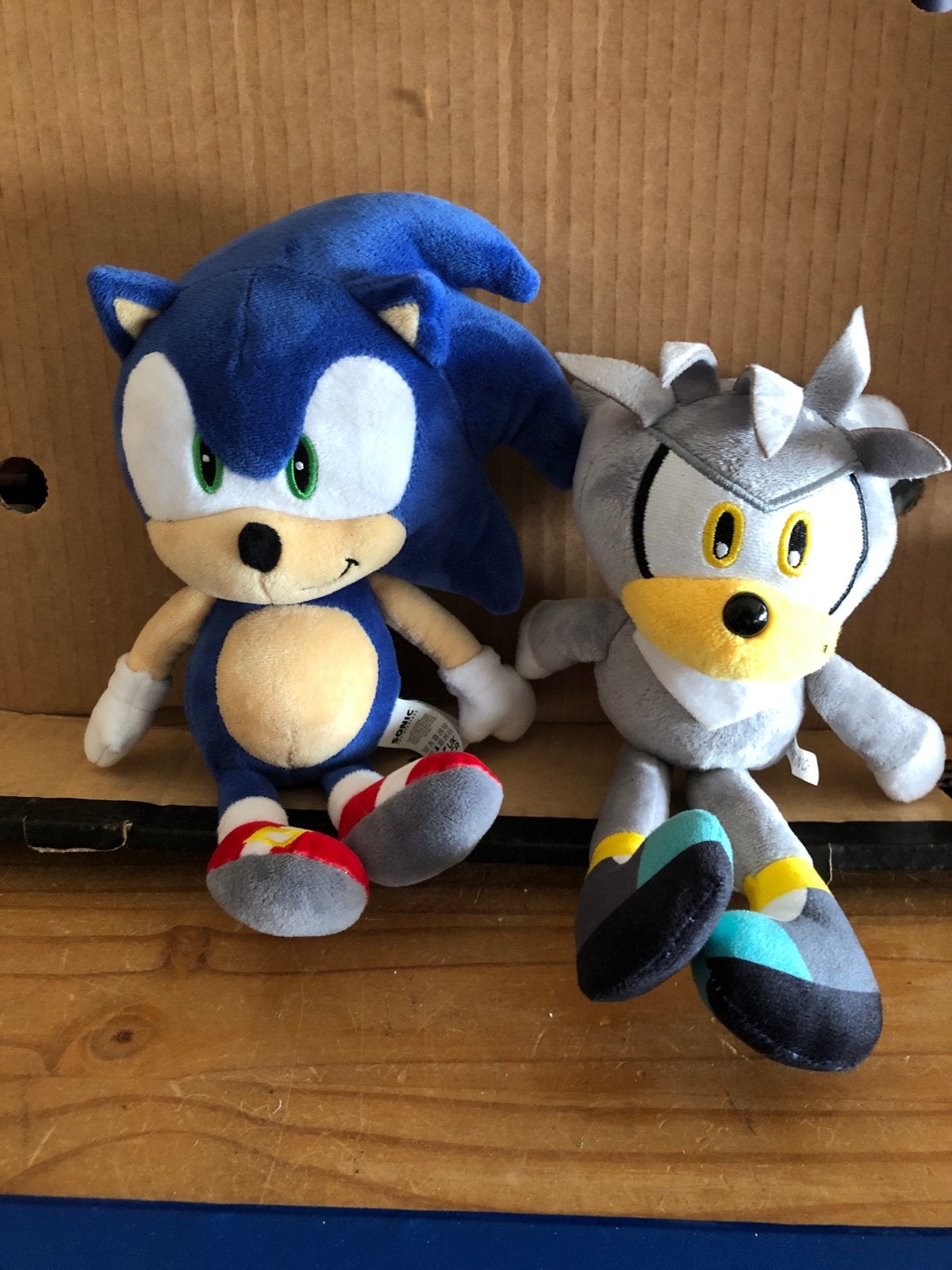 Sonic the Hedgehog en Silver knuffels - Zo goed als nieuw, Overige merken, Overige karakters, Overige typen, Blauw