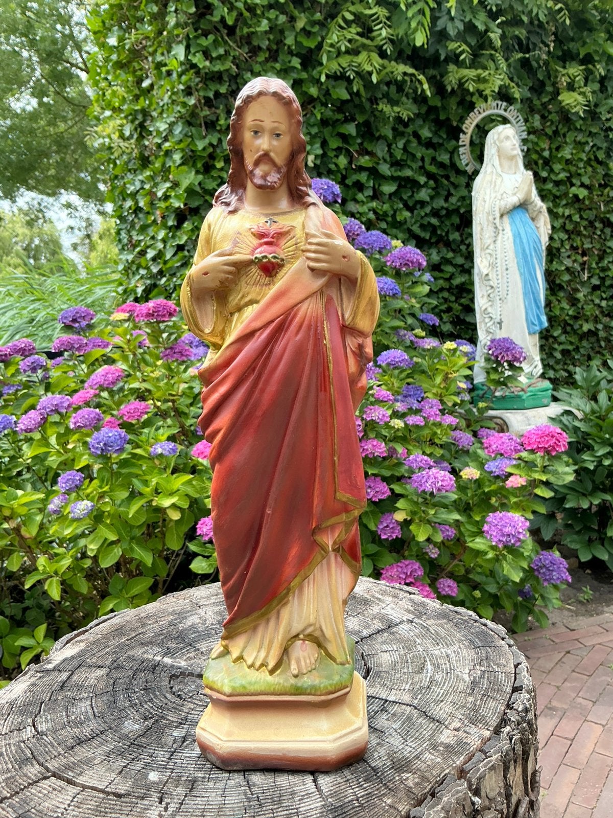 Mooi heiligenbeeld ❤️ Jezus Heilig Hart, Antiek en Kunst, Antiek | Religie, Ophalen of Verzenden