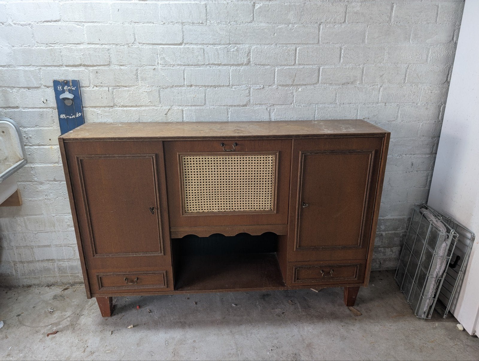 Vintage dressoir / secretaire met webbing, Ophalen
