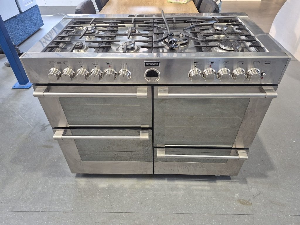 Stoves Sterling 110 cm fornuis – 7 pits – RVS – Groot!, Witgoed en Apparatuur, Fornuizen, 60 cm of meer, Refurbished, Ophalen of Verzenden