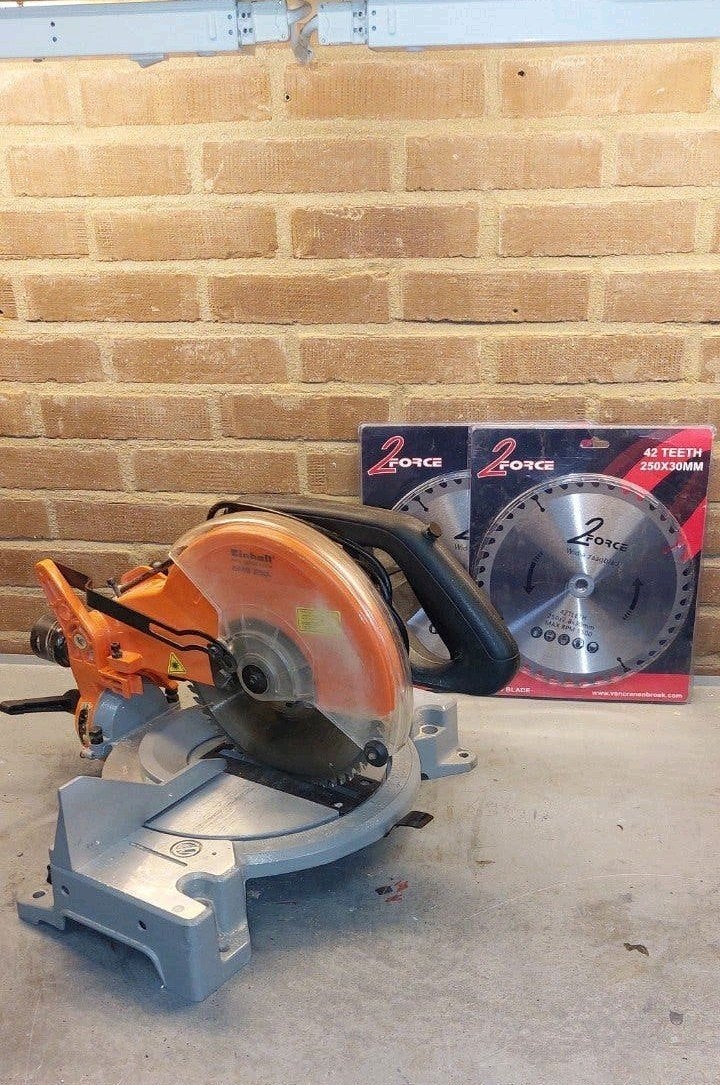 Zaagmachine afkortzaag met 2 nieuwe widia zaagbladen, Ophalen, Gebruikt, 70 mm of meer, Einhell