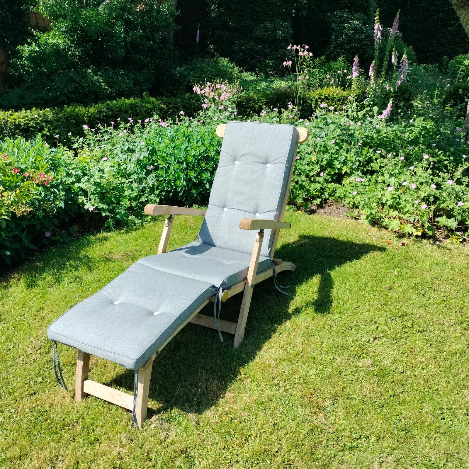 Klassieke Teakhouten Deckchair / Ligstoel, Ophalen, Teakhout, Verstelbaar