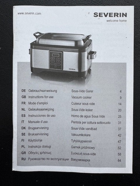 Sous-Vide koker / Slowcooker (Severin), Ophalen, Zilver, Metaal, Overige merken