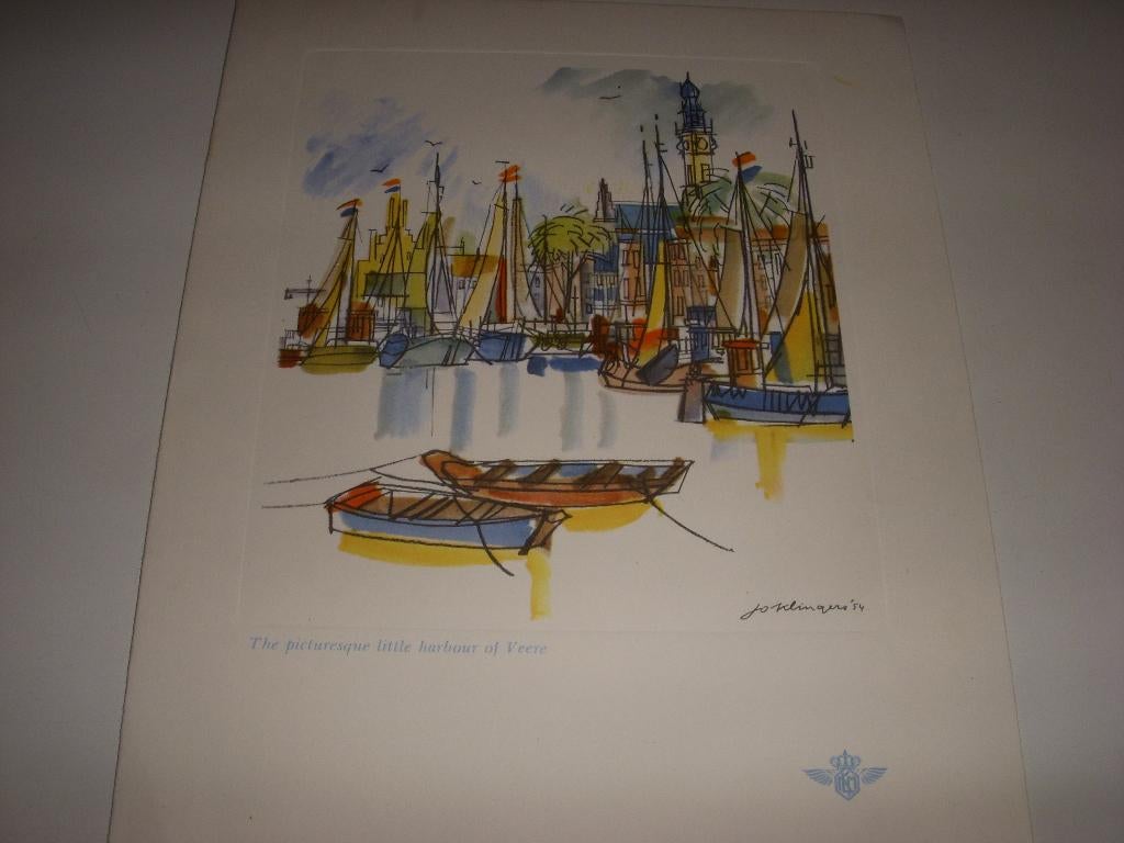 MOOIE luxe oude menukaart van de K.L.M uit 1954, Ophalen of Verzenden, Gebruikt, Overige typen