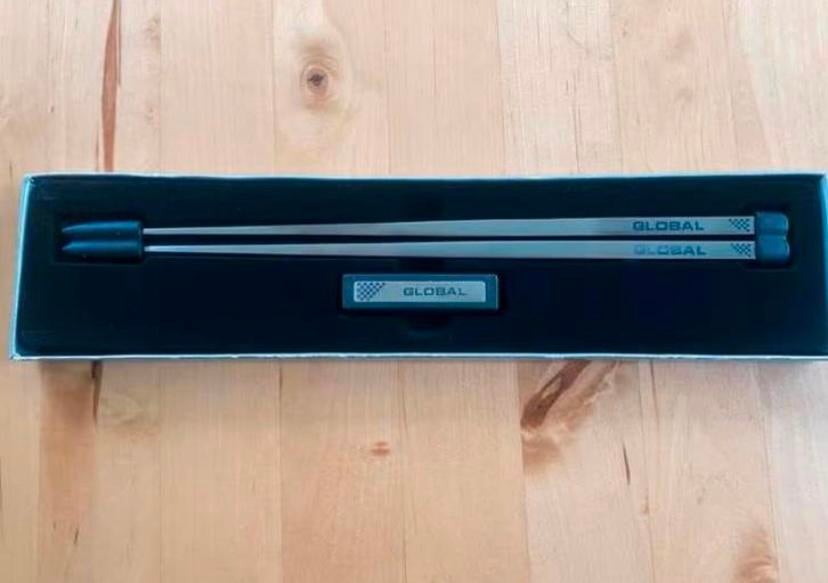 Eetstokjes met houders Global 1 set Nieuw, Ophalen of Verzenden, Nieuw, Rvs of Chroom