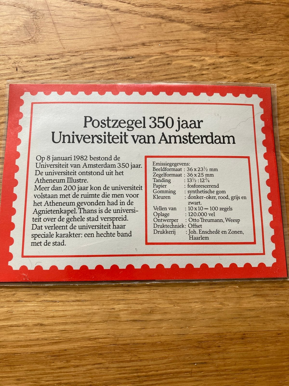 Postzegel 350 jaar Universiteit van Amsterdam, Postzegels en Munten, Postzegels | Nederland, Ophalen of Verzenden, Na 1940, Postfris